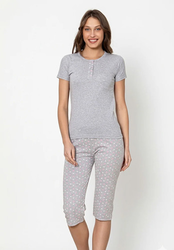 Pigiama donna set - cotone, capri