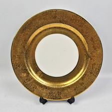 Piatto Decorativo Syracuse China OP CO Oro Vintage Ø24.5cm Lusso Floreale Raro