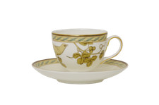 Wedgwood Set 4 Tazze Tazzine The in Porcellana con Piattini Golden Bird Tea Cups