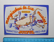 ADESIVO STICKER VINTAGE AUTOCOLLANT AUFKLEBER ORIGINAL PANINOTECA JOYFUL PUB