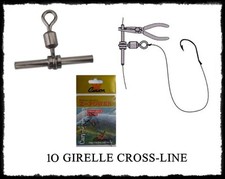 10 girelle cross-line in tube pesca bolentino surfcasting carpfishing palamito P