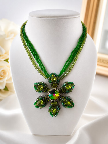 Collana multifili verde - multifili,