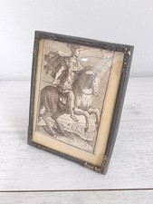 PICCOLA CORNICE VINTAGE PORTAFOTO CON STAMPA DI CAVALIERE