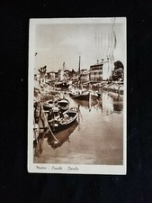 Cartolina Mestre Canale Barche