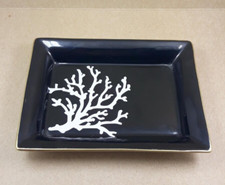 svuotatasche porcellana bone china corallo bianco f/oro Henriette cm 14 x 10,5