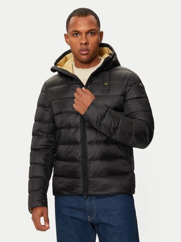 Blue down jacket men hood - jacket, art