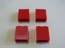 Lego 4 briques rouges set 7188 5980 7747 8144 / 4 red brick 1 x 2 x 2