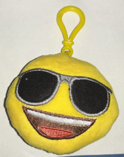 PORTACHIAVI PELUCHE EMOJI SMILE OCCHIALI SOLE SUNGLASSES EMOTICON PLUSH KEY RING