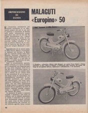 advertising TEST CICLOMOTORE MALAGUTI EUROPINO 50-1967 MOTOITALIANE MOTOSPORT