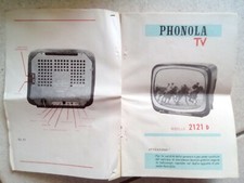 PHONOLA_TELEVISORE_MODELLO 2121E_LIBRETTO_COLLEZIONISMO PUBBLICITARIO_ANNI '50