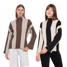 Pull côtelé à manches