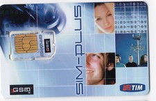 Tessera Scheda Carta GSM con SIM da 128 KB e PIN+PUK della società TIM - USATA