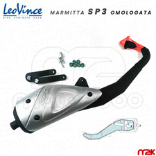 MARMITTA SCARICO LEOVINCE SP3 OMOLOGATA + KIT RULLI 6,7 GRAMMI PER PIAGGIO 50 2T