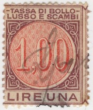 Tasse Lusso e Scambi - 1 Lira