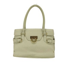 Borsa a tracolla Salvatore Ferragamo Gancini in pelle bianca vintage autentica