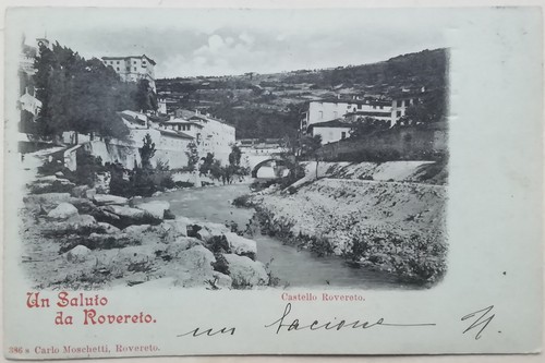 Cartolina rovereto castello - rovereto,