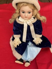 ANTICA BAMBOLA BERGMANN S&H MEZZA CM 22" BISQUE CORPO COMPOSITO OCCHI ADDORMENTATI BIONDA