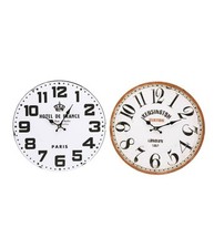 Orologio Da Parete In Legno Rotondo Vintage Retro' Analogico Casa Cucina 218694