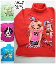 Polo collo cotone manica lunga pile bambina e ragazzo rotolo e maglioni