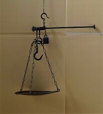 ?ANTICA STADERA BILANCIA IN FERRO BATTUTO EPOCA 1880 CON PESO QUADRATO -M 1076