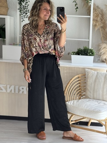 Pantalone gamba larga - , nero