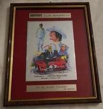 Quadretto "Ferrari Club Maranello" Dedicato A Arturo Merzario Vintage Collezione