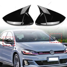 PER VW Golf MK7 MK7.5 GTI GTD R 2014-2019 CALOTTE SPECCHIETTO RETROVISORE NERO