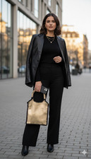 borsa in vera pelle oro