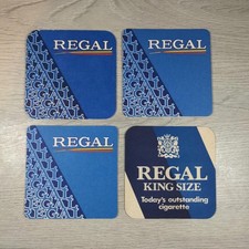 Regal Kingsize 4 x Vintage Beer Mats Pub Bar Coaster Breweriana
