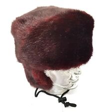 Cappello Invernale Berretto con Pelo Pilota di Pelliccia Russo Rosso Scuro
