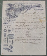 VICENZA. Armi e biciclette Bertoldi. Vecchia fattura del 1912