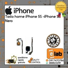TASTO HOME BUTTON COMPLETO PER APPLE IPHONE 5S IPHONE SE NERO FLEX FLAT