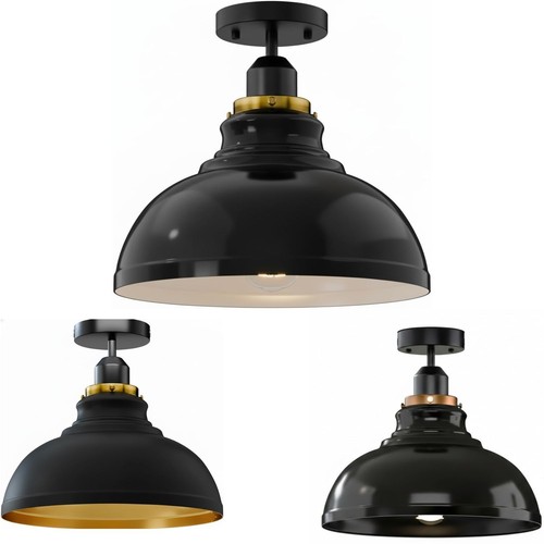 Plafoniera moderna nera - , semi