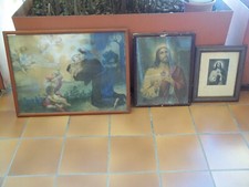 Lotto di tre quadri primi 900 con immagini sacre