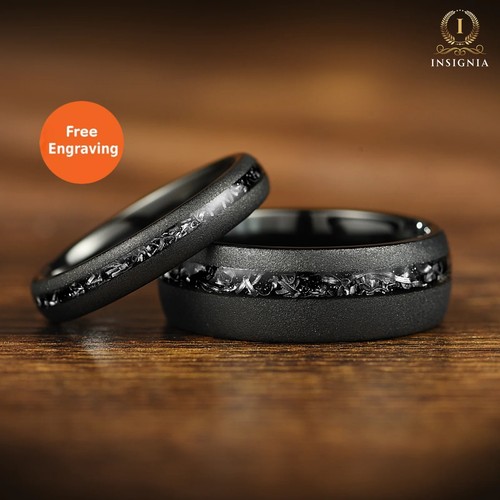 Matching black wedding bands - wedding,