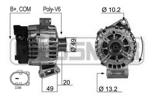 Era dinamo generatore 120a - generatore, 14v