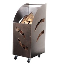 601 - CARRELLO PORTALEGNA H80 Cm IN FERRO BATTUTO CON RUOTE TANK 601