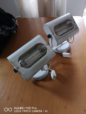 2 APLIQUE DA MURO BIANCHE CON LAMPADE DA 200 W HALOGENE  , CONVERTIBILI A LED