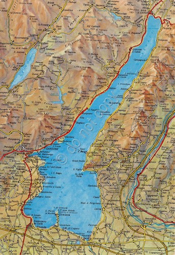Cartolina lago garda mappa - di,