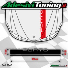 Adesivo Striscia Cofano Punto Fiat Intagliata Nero Opaco