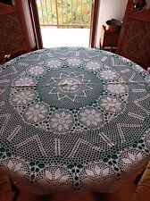 Tovaglia rotonda cotone vintage fatta a mano