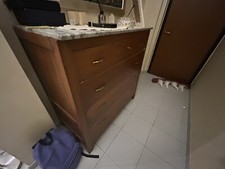 Cassettone Antico Style Liberty Epoca 900 Con Lastra In Marmo Di Carrara