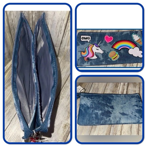 Borsa blu multicolore unicorno