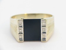 Oro Giallo Onice Anello / 14kt 585 / 2,70ct / 0,06ct Diamante/7,7g/RG69