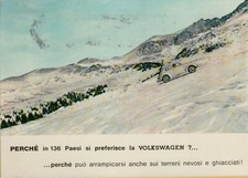 20454B VECCHIA CARTOLINA PUBBLICITA' VOLKSWAGEN BEETLE KAFER MAGGIOLINO 1963