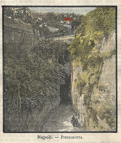 Stampa antica napoli veduta - stampa,