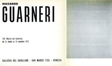 GUARNERI, Riccardo. Galleria del Cavallino, 1973