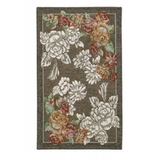 Tappeto stile classico shabby PEONIA fango camera salotto ingresso Made In Italy