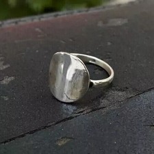 Anello in argento sterling 925 massiccio con gioielli da donna fatti a mano...