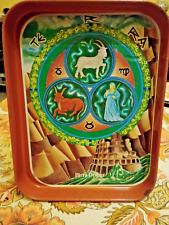 Vassoio vintage in latta birra Dreher Zodiaco-Segni di Terra
